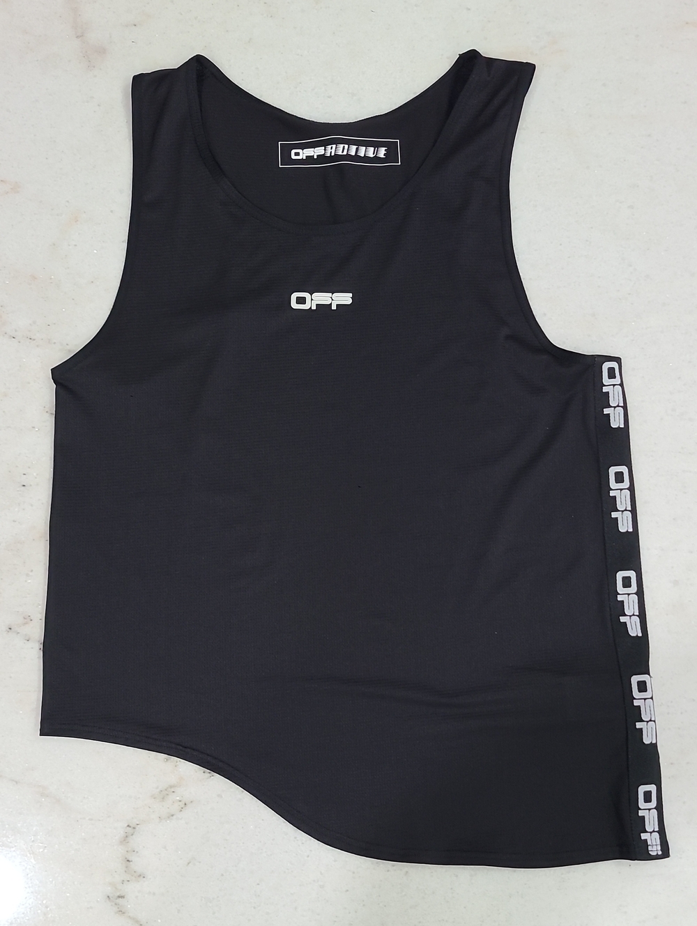 Off-White Black Muscle Tank with White Logo